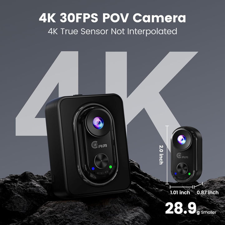 4K Mini Action Cam - 20MP Mini-Körperkamera, Magnetische Bodycam Action-Kamera im Daumengrossen Form