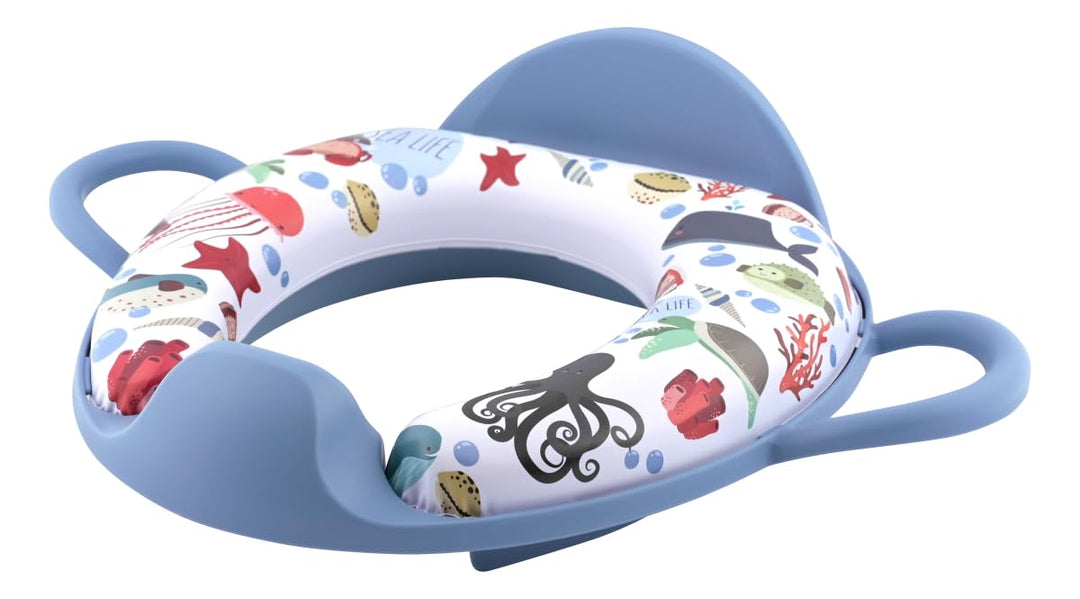 Lorelli Toilettensitz Rückenlehne Handgriff gepolstert, Spritzschutz, Kunststoff dunkelblau, Dunkelb