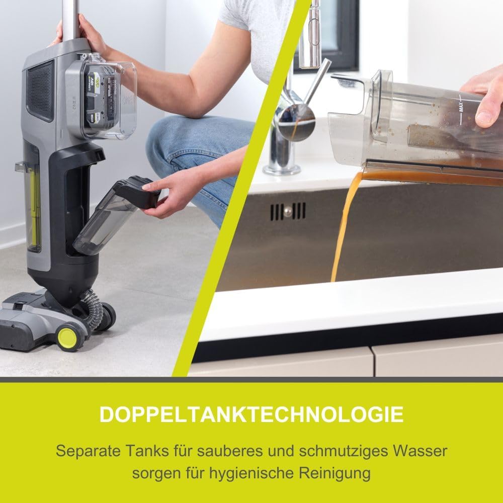 RYOBI 18 V ONE+ Brushless Multiflächenreiniger RHFC18BL-0 5133006325, 3-in-1 Staubsaugen, Wischen &