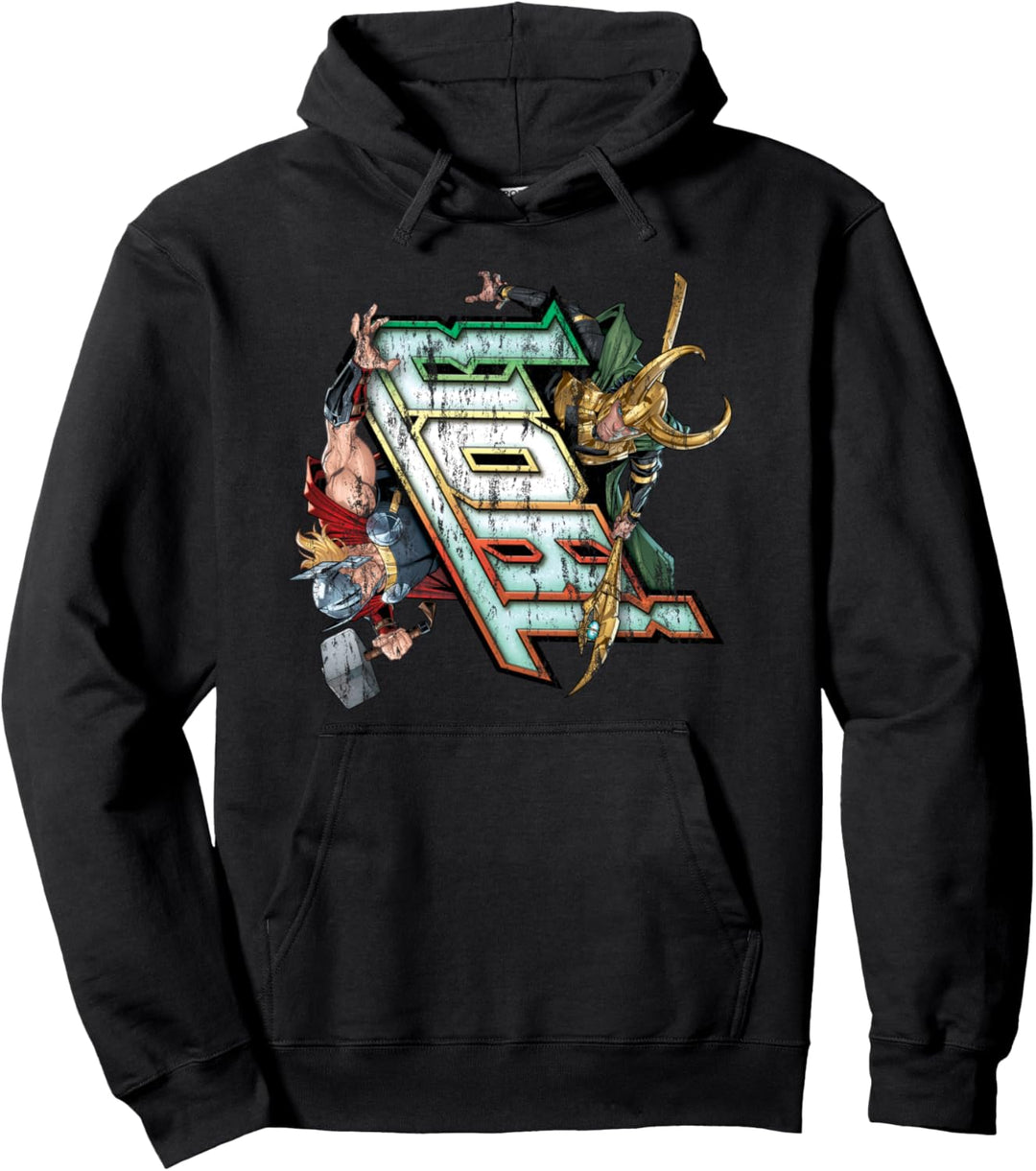 Marvel Thor vs. Loki Comic Book Pullover Hoodie