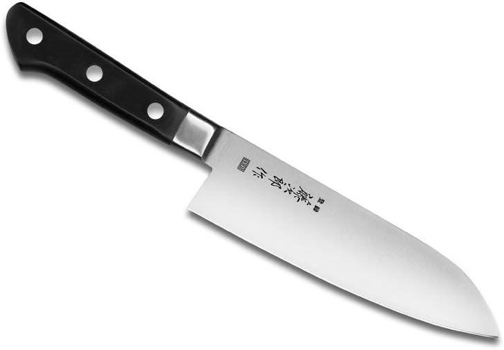 藤次郎 4103 Fujiro DP Kobaltstahl-Legierung mit Sockel Santoku Allzweckmesser, Holz, Kobaltlegierung, S