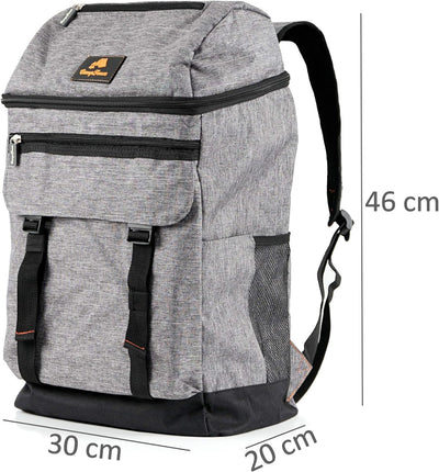 CampFeuer Kühlrucksack 20l grau | leicht und wasserdicht | 20 Liter Isoliertasche für BBQ, Camping,