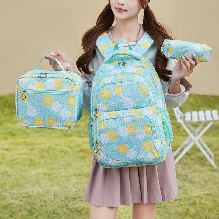 ZHIERNA Schulrucksack Mädchen Teenager Schule Rucksack Damen Schulranzen Kinder Schultasche mit Lunc