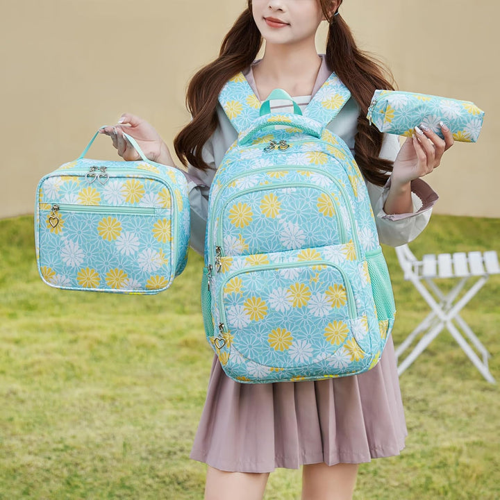 ZHIERNA Schulrucksack Mädchen Teenager Schule Rucksack Damen Schulranzen Kinder Schultasche mit Lunc