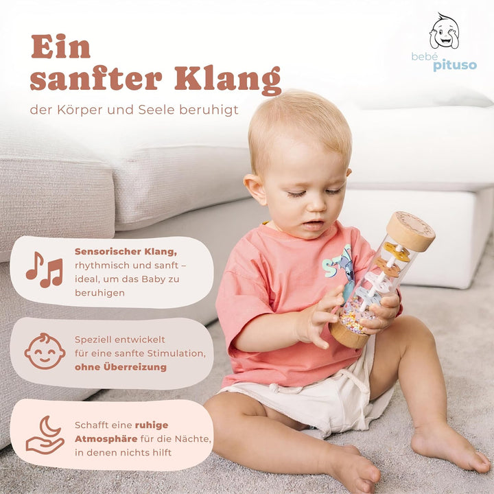 Regenmacher baby | Montessori Spielzeug ab 6 Monate | Sensorik- und Motorikspielzeug | Greifspielzeu