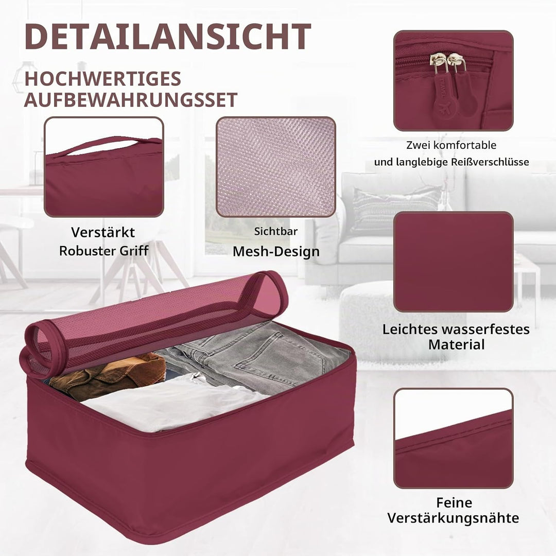 Packing Cubes 12-teilig, Grosse Koffer Organizer &amp; Packtaschen für Koffer zum Gepäckpacken, Familien