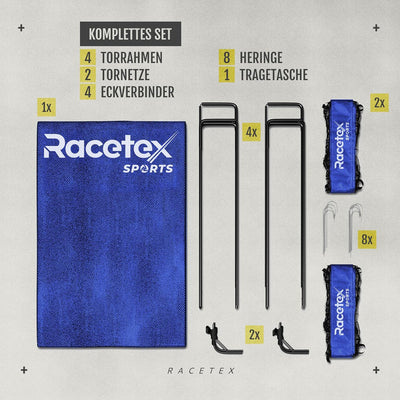 Racetex 2er Fussballtor Kinder Set - Fussball Tore inkl. nützlicher Tasche zum Transportieren - Vers