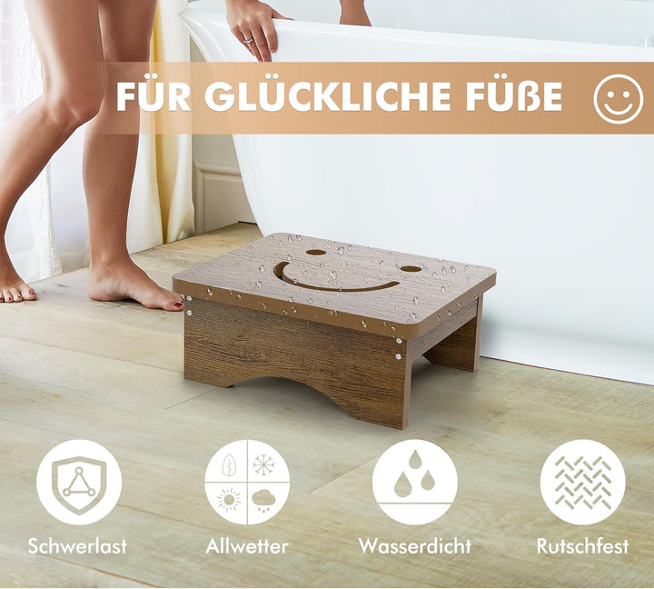 Rutschfester Tritthocker mit Gummifüssen für Senioren und Kinder, 40 × 32 × 14 cm, robuste Stufe mit
