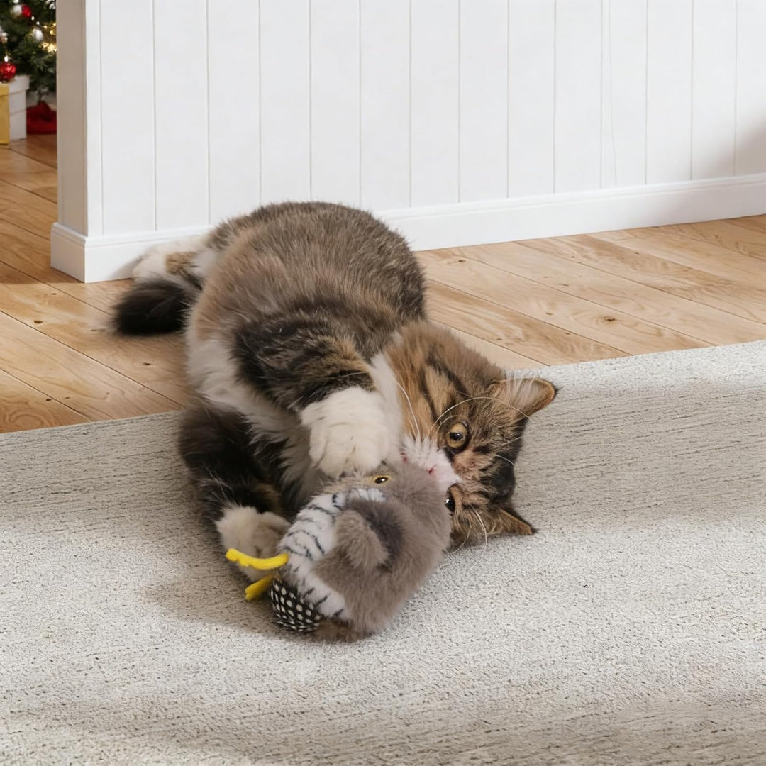 Katzenspielzeug Vogel Interaktives Zwitscherndes Elektrisch Fliegender Vogel Katzenspielzeug mit Kat