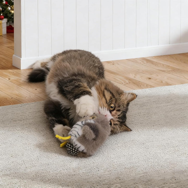 Katzenspielzeug Vogel Interaktives Zwitscherndes Elektrisch Fliegender Vogel Katzenspielzeug mit Kat