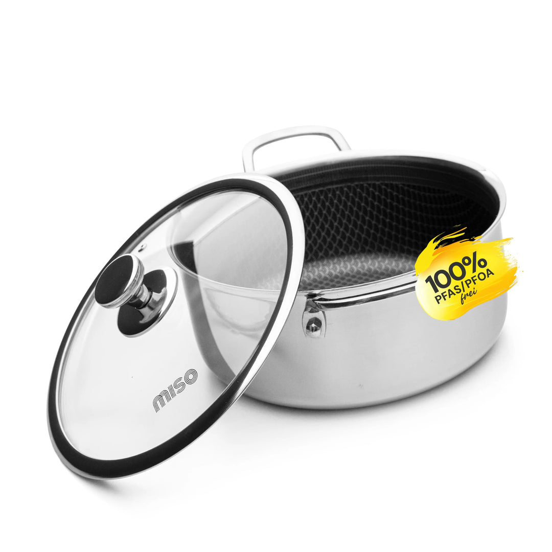 MISO Diamond Dust Keramisch Non-Stick Topf 24 cm (5 L) | Induktion – Perfekte Wärmeverteilung, 100%