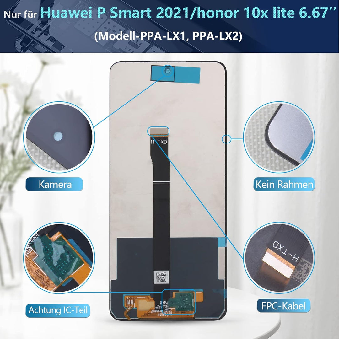 RongZy Display für Huawei P Smart 2021 PPA-LX2 LCD-Bildschirm Ersatz Touch Display Digitizer Baugrup