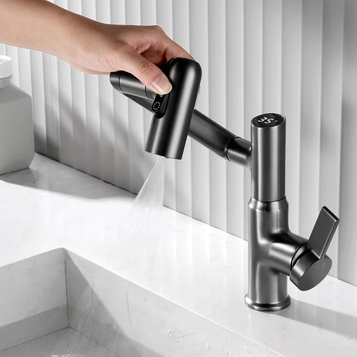 Smart Temperatur Badezimmer Wasserhahn, Einhand-Badezimmerarmatur, Waschbeckenarmatur, Küchenarmatur