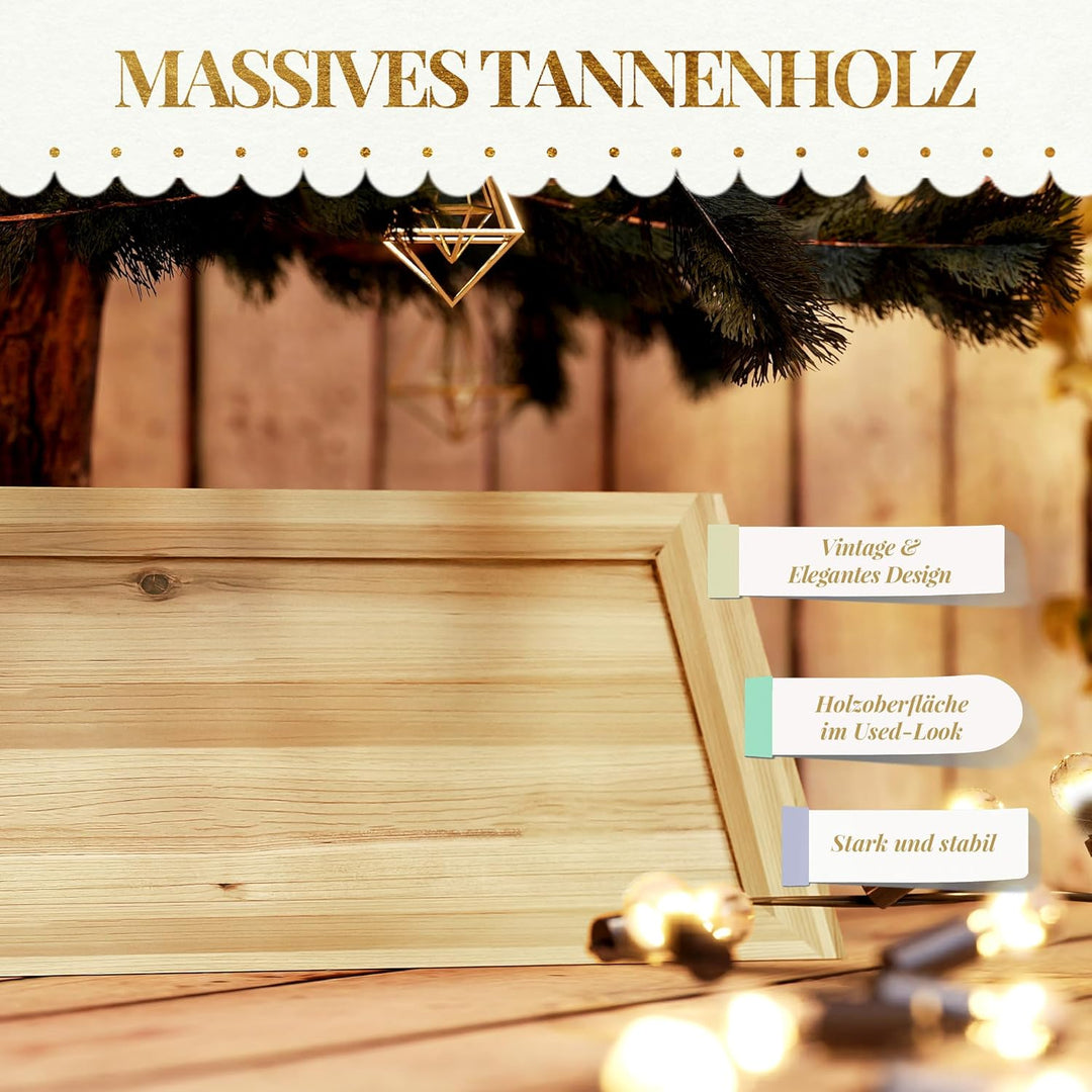 HOMCOM Weihnachtsbaumrock 65 x 65 cm Weihnachtsbaum Kragen aus Tannenholz, Weihnachtsbaumkorb für Pa