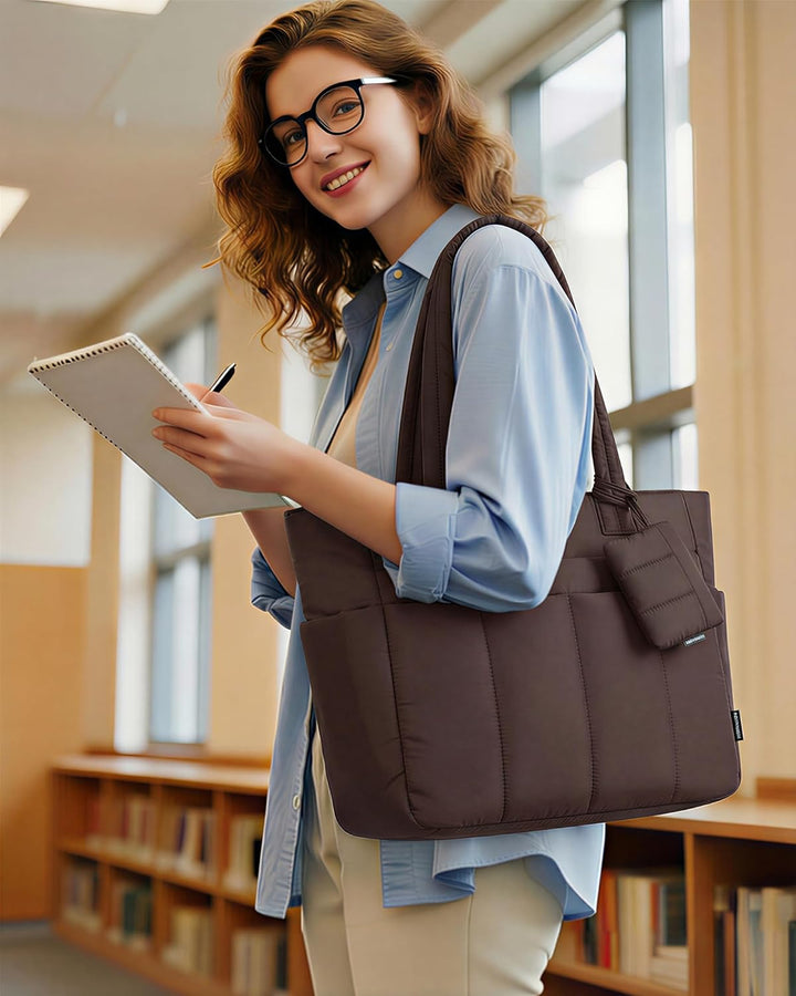 LOVEVOOK Shopper Tasche Damen Handtasche Gross, Leicht Arbeitstasche Puffer Tote Bag mit Vielen Fäch