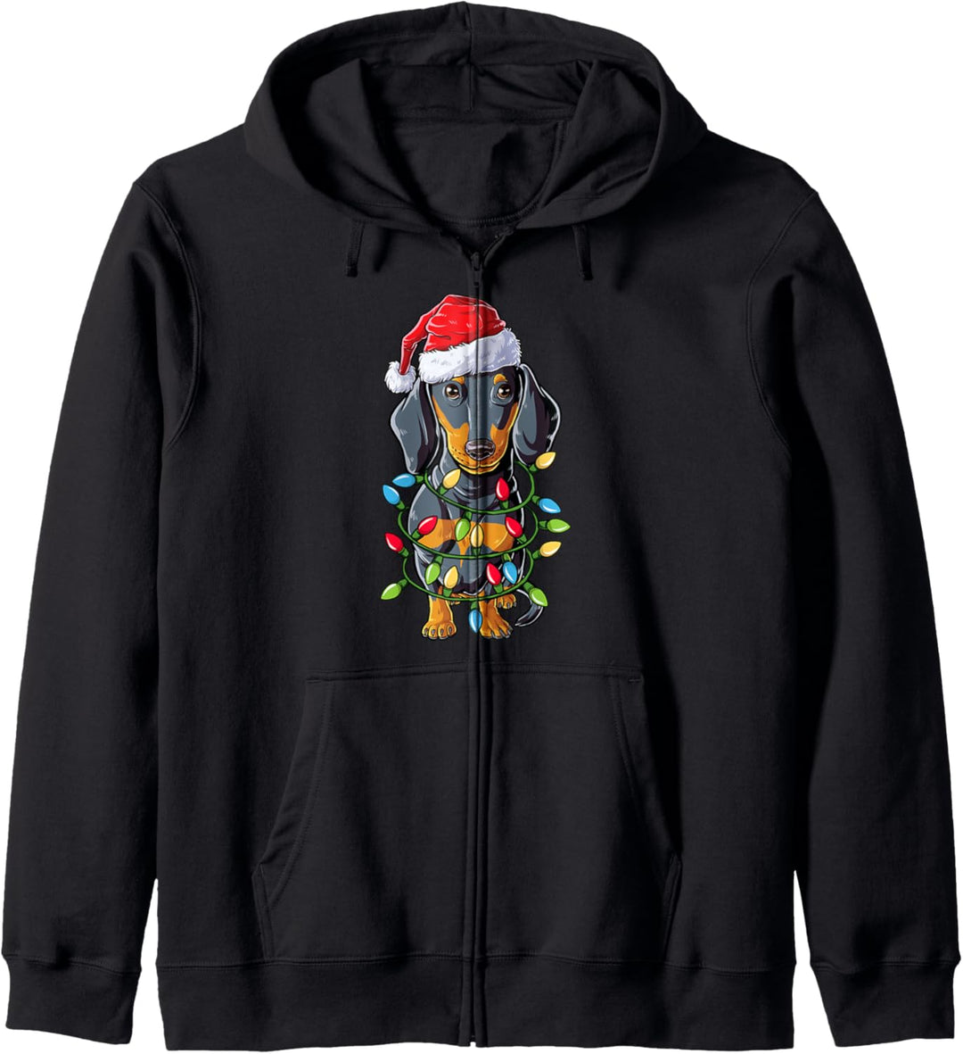 Dachshund Santa Christmas Tree Lights Xmas Gifts Boys Kids Kapuzenjacke