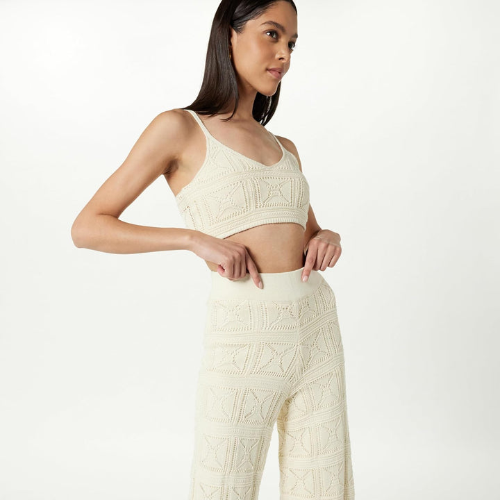 The Drop Damen Hose Diza Pull On Flare Leg Crochet Pant 5XL Grosse Grössen Birke, 5XL Grosse Grössen
