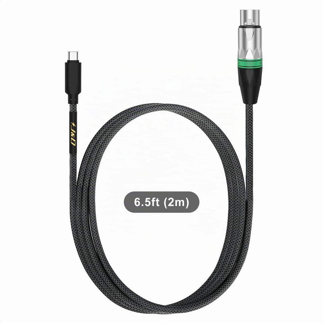 J&amp;D USB C auf XLR Mikrofon-Audiokabel für Tonaufnahmen, Dynamisches Mikrofon, Geflochtenes USB C auf