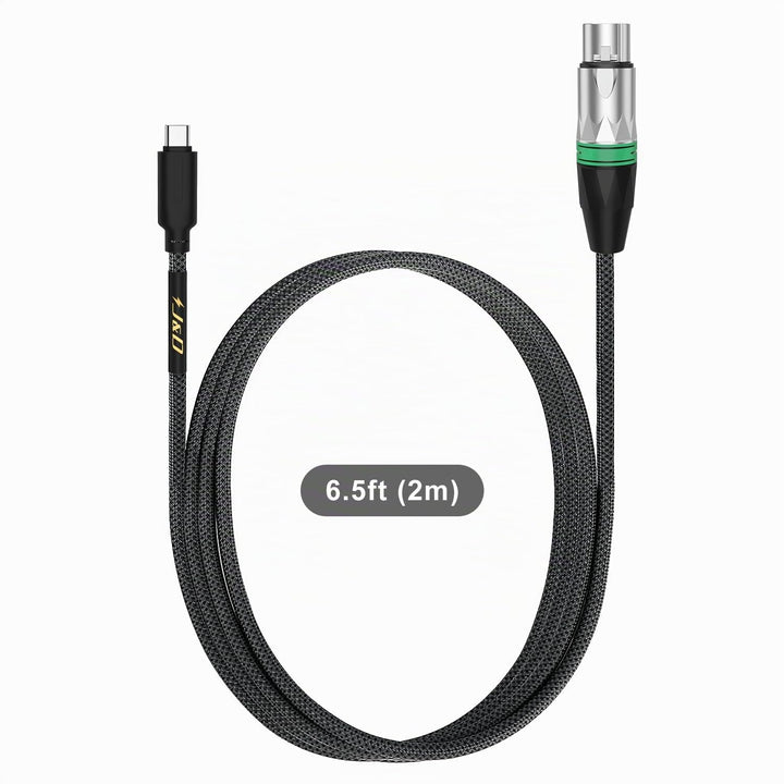 J&amp;D USB C auf XLR Mikrofon-Audiokabel für Tonaufnahmen, Dynamisches Mikrofon, Geflochtenes USB C auf