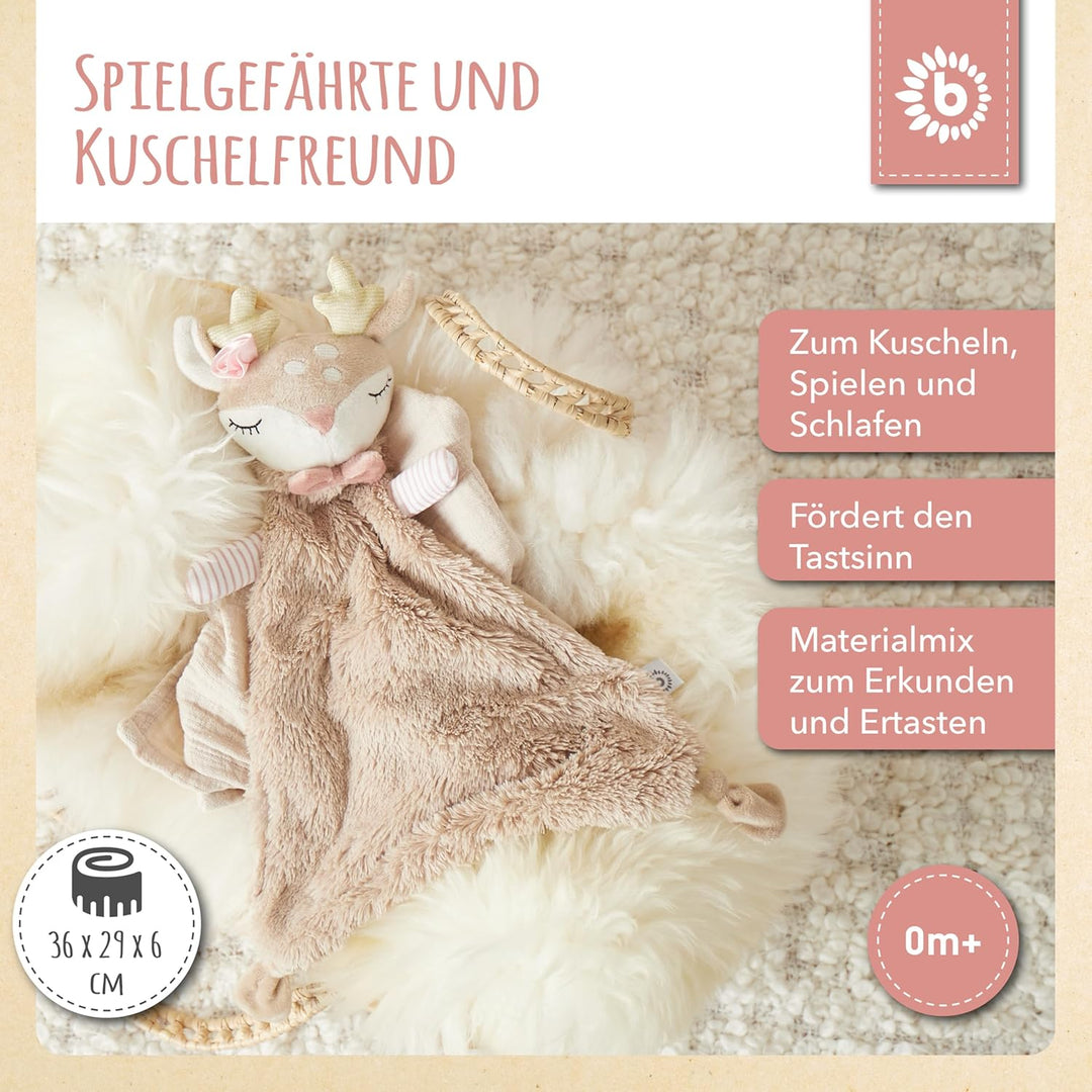 Bieco Schmusetuch REH Ella | Schnuffeltuch Baby| Kuscheltier Schmusetuch Mädchen Geschenk zur Geburt