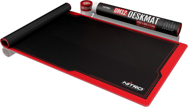 NITRO CONCEPTS DM12 - Gaming Mauspad XXL 1200x600 Millimeter Fransen Freie Ränder Microfaser Grosses
