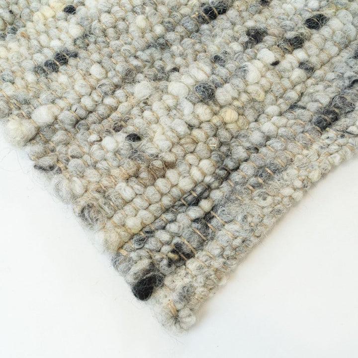 Moderner Handweb Teppich Alpina handgewebt aus Schurwolle für Wohnzimmer, Esszimmer, Schlafzimmer un