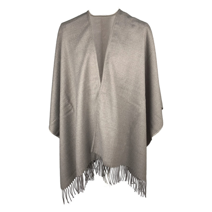 Toutacoo, Grosser Poncho mit Fransen - Damen - 08-maulwurf, 08-maulwurf