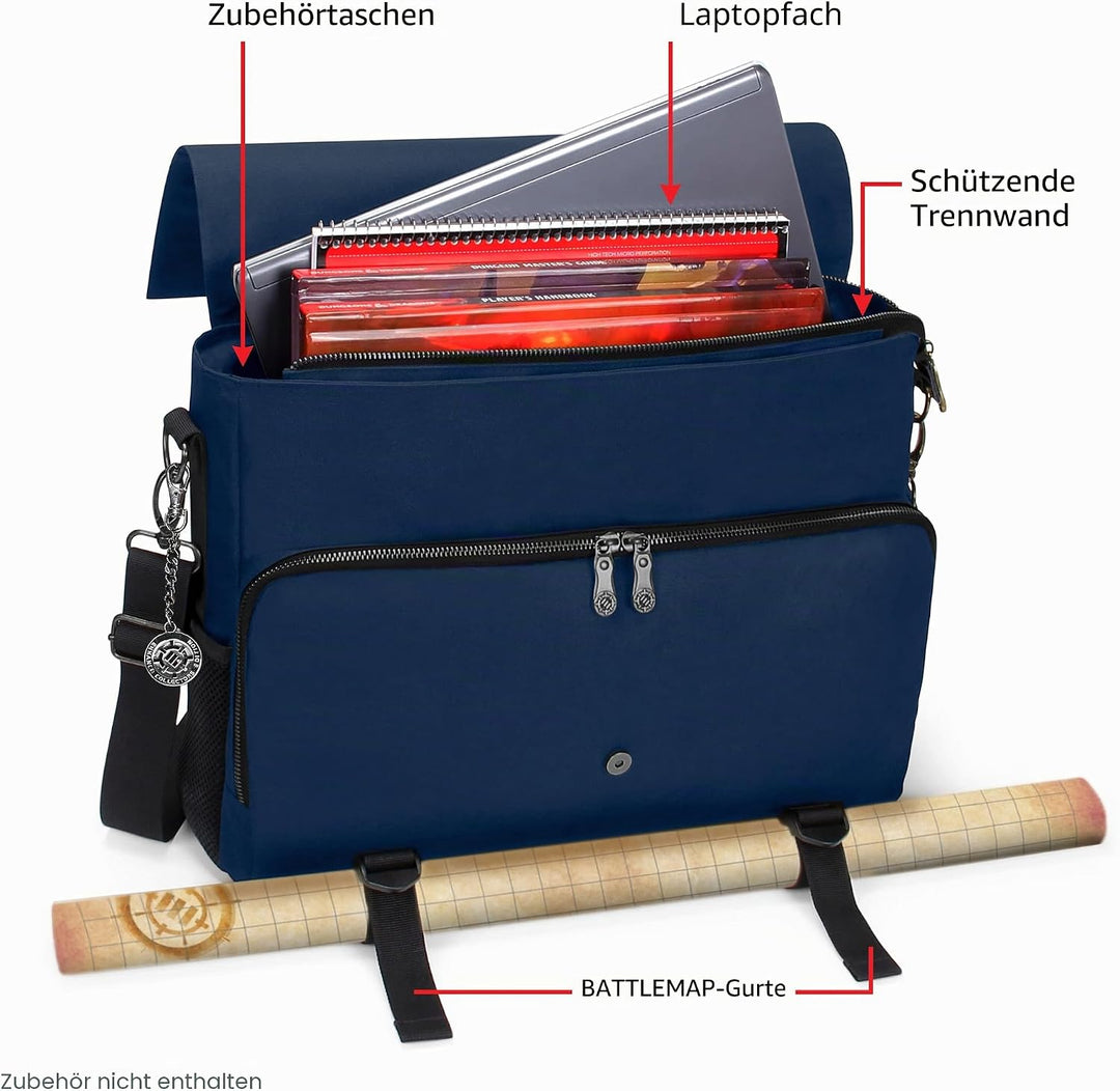 ENHANCE Player's Essentials DnD-Tasche, Sammleredition - Umhängetasche aus Drachenhaut für 2–4 Büche
