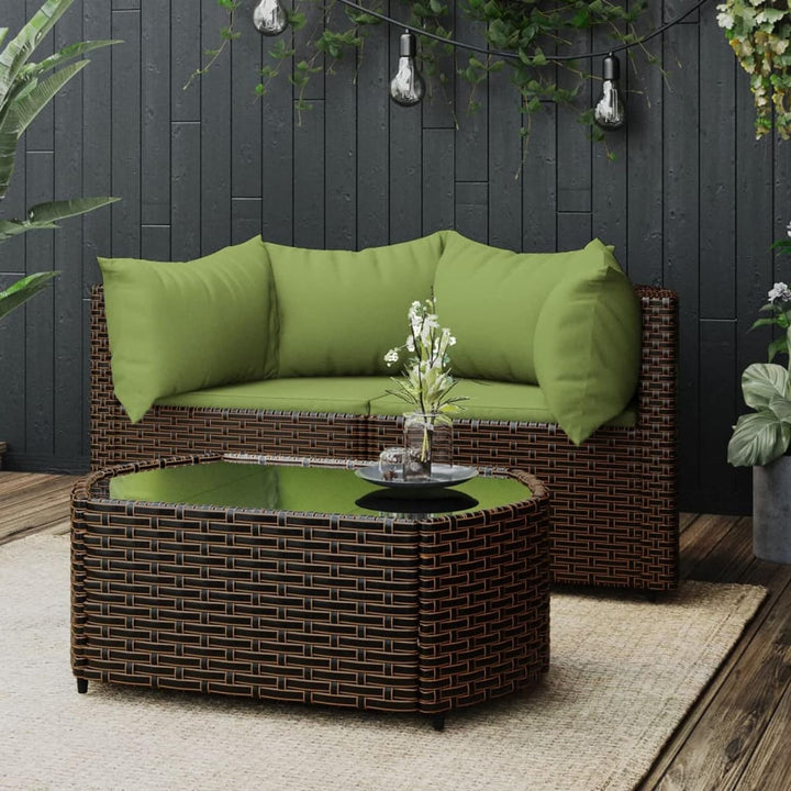 Tidyard 3-TLG. Gartenlounge Set Garten Sofa 2 Sitzer Ecksofa Gartensofa Rattansofa Sitzgruppe Garten