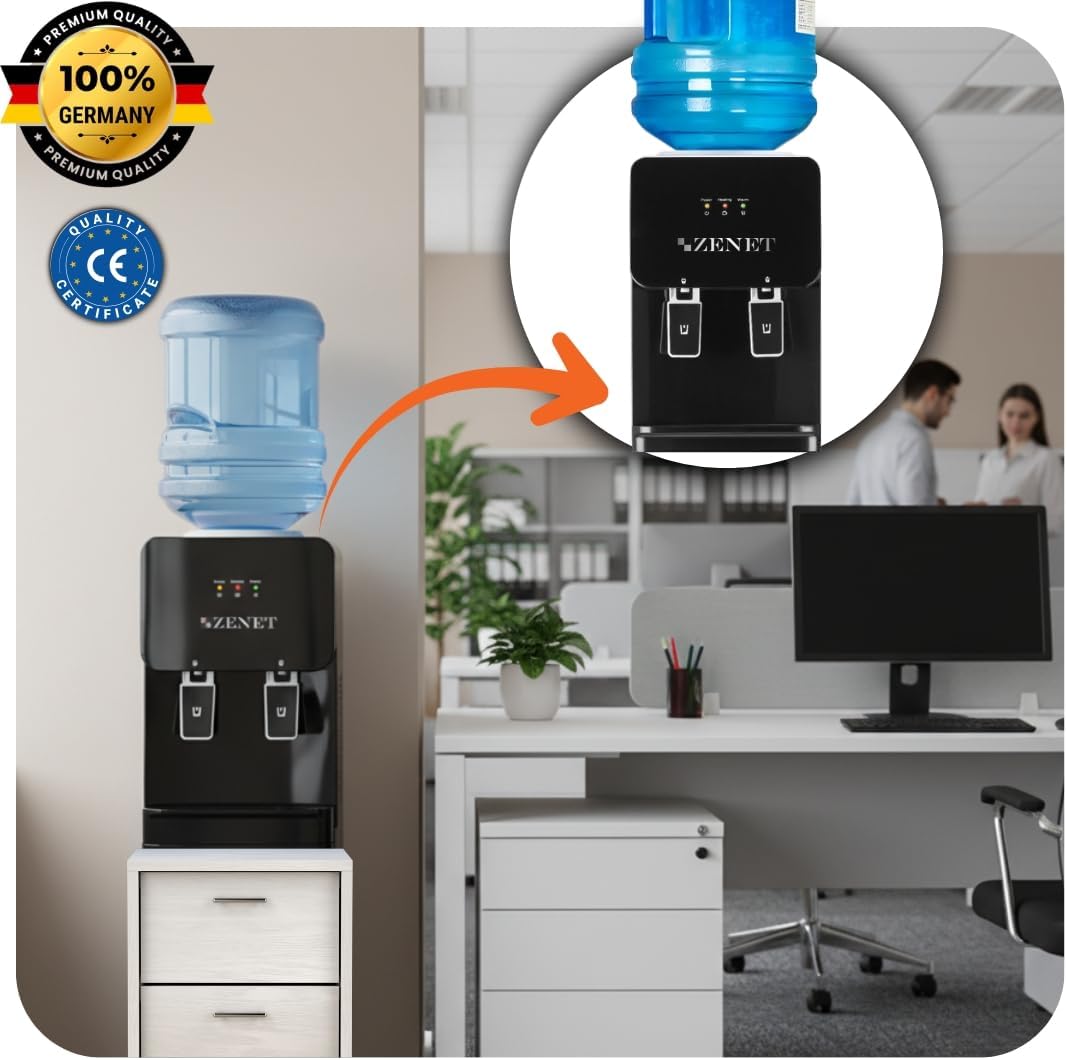 ZENET ZET-312 Wasserspender Heiss & Kalt – Elektrischer Heisswasserspender & Kaltwasserspender, Tisc