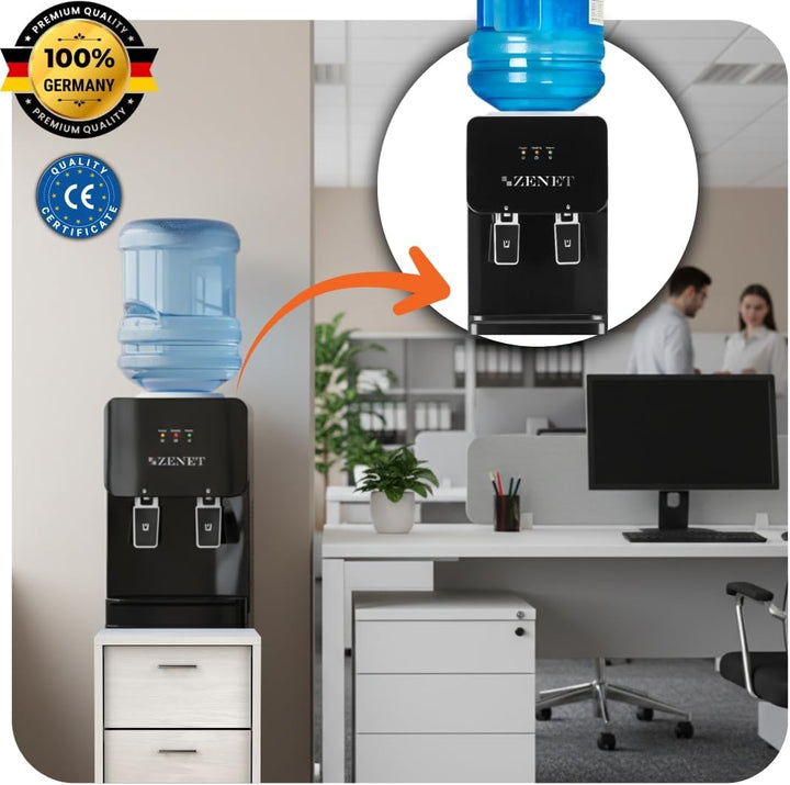 ZENET ZET-312 Wasserspender Heiss & Kalt – Elektrischer Heisswasserspender & Kaltwasserspender, Tisc