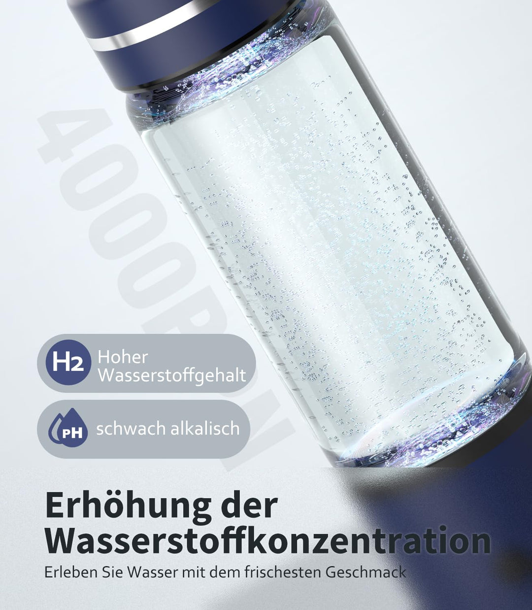 Hochwertige Wasserstoff Wasserflasche【24h stabile H₂-Aktivität & SPE-Technologie】【SilberTec 360° – 9
