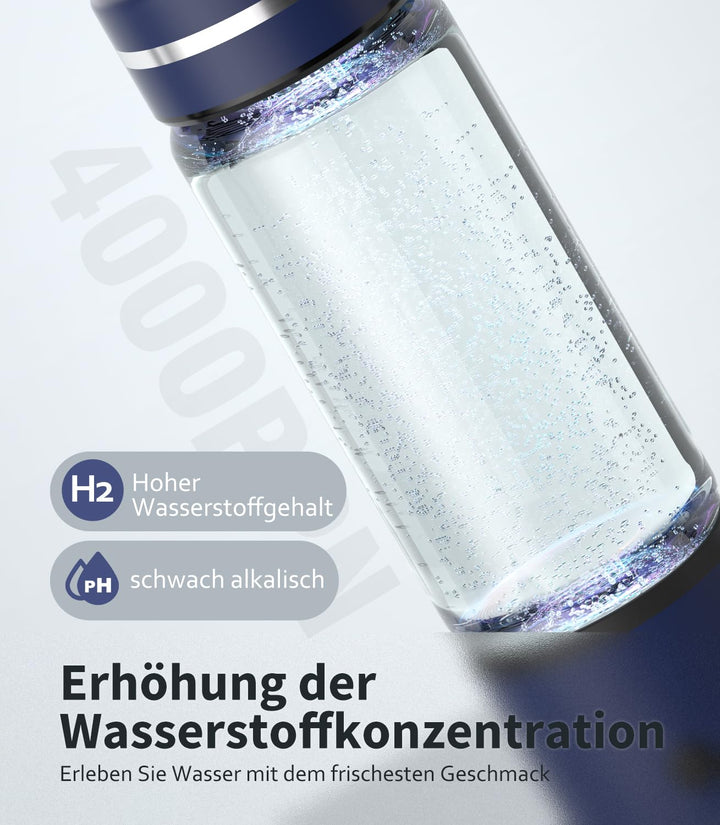 Hochwertige Wasserstoff Wasserflasche【24h stabile H₂-Aktivität & SPE-Technologie】【SilberTec 360° – 9
