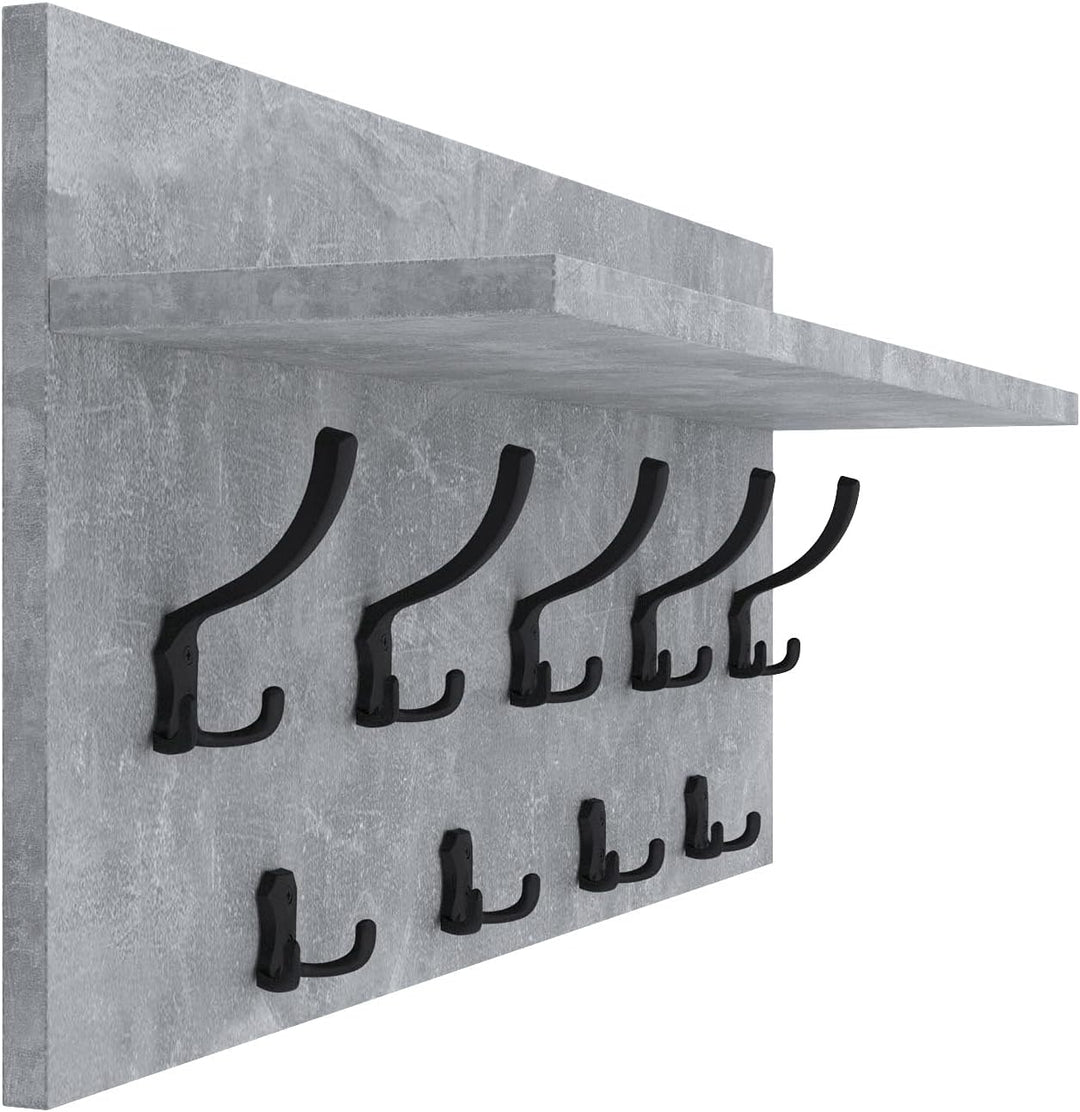 AKKE 40x80 | VERTI Garderobenpaneel Wandgarderobe Garderobe Wandpaneel Kleiderstange SCHWARZ | BETON