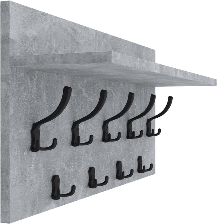 AKKE 40x80 | VERTI Garderobenpaneel Wandgarderobe Garderobe Wandpaneel Kleiderstange SCHWARZ | BETON
