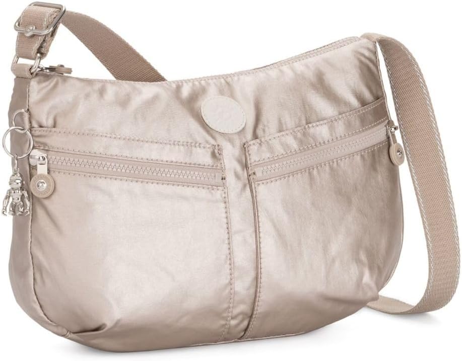 Kipling Damen Kipling Izellah Umh ngetasche mit zwei Fronttaschen, Silber (Metallic Glow), 33x23x12