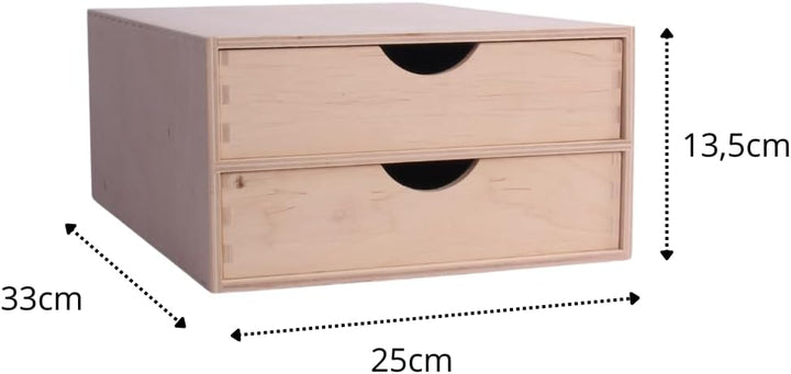 Schubladen-Box aus Holz – Elegante Minikommode für vielseitige Aufbewahrung | Premium Qualität, natü