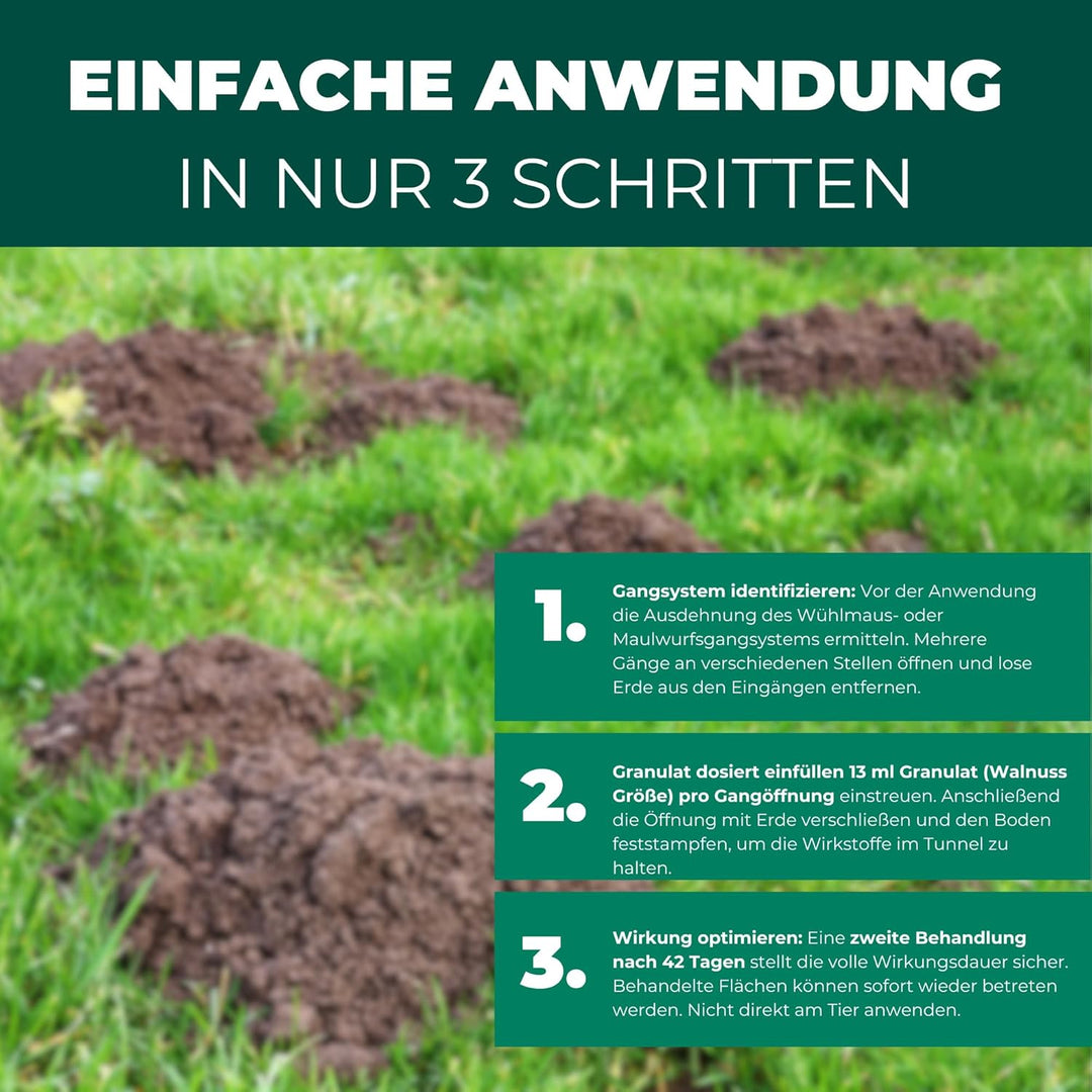Silberkraft Wühlmaus- & Maulwurf-Vertreiber Granulat 200g - Repellent zur Vertreibung über Duftstoff
