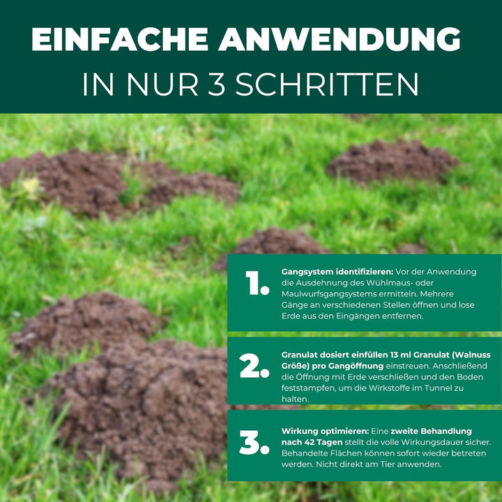 Silberkraft Wühlmaus- & Maulwurf-Vertreiber Granulat 200g - Repellent zur Vertreibung über Duftstoff