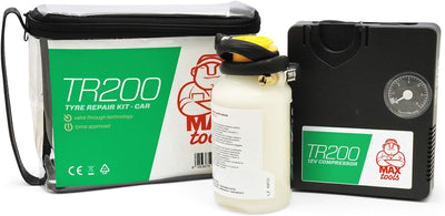 Tire Repair Kit CAR with "valve through" technology, for generic cars.