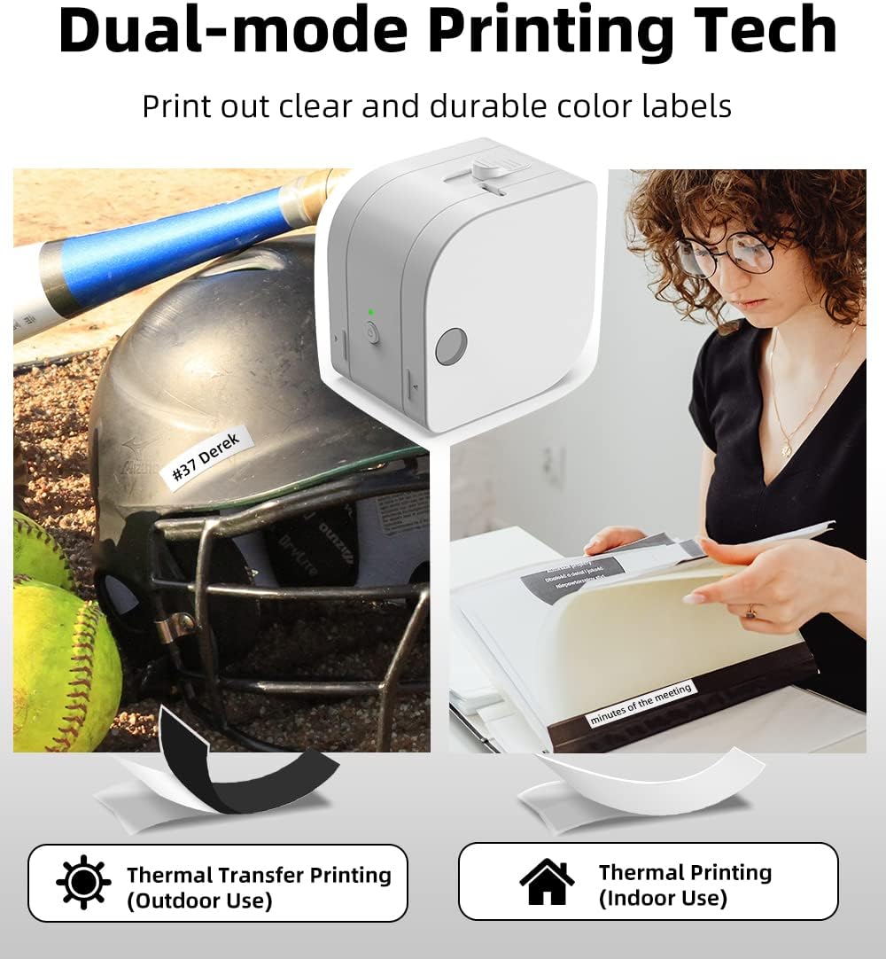 Phomemo P12-Pro Mini Bluetooth Etikettiergerät, USB aufladbares Thermo-Beschriftungsgerät Selbstkleb