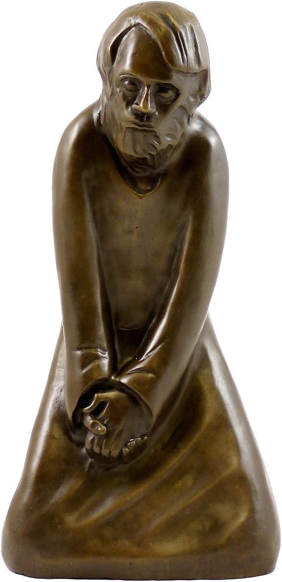 Moderne Kunst Skulptur - Bronzefigur - Der Zweifler (1931) - signiert - Ernst Barlach Figur - Güstro