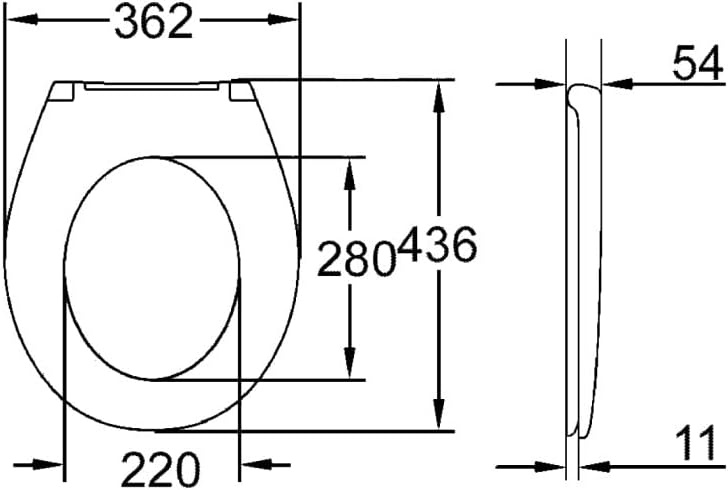 GROHE Bau Keramik - WC-Sitz aus Duroplast (mit Soft Close, inkl. Befestigungsset, abnehmbar), alpinw