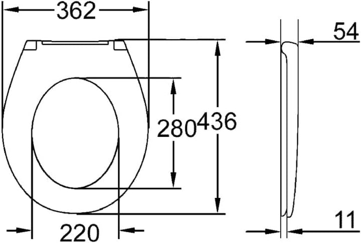 GROHE Bau Keramik - WC-Sitz aus Duroplast (mit Soft Close, inkl. Befestigungsset, abnehmbar), alpinw