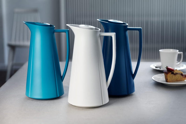 Rosendahl Isolierkanne 1,0 l Grand Cru klassisches Design Tastenfunktion, Weiss