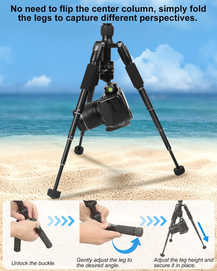 CAMBOFOTO Mini Stativ Kamera 52cm aus Aluminium mit 360° Kugelkopf | Tripod für Kamera und Smartphon