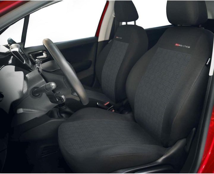 Sitzbezüge Auto Vordersitze Universal Autositzbezüge Schonbezüge Vorne Schwarz-Grau mit Airbag Syste