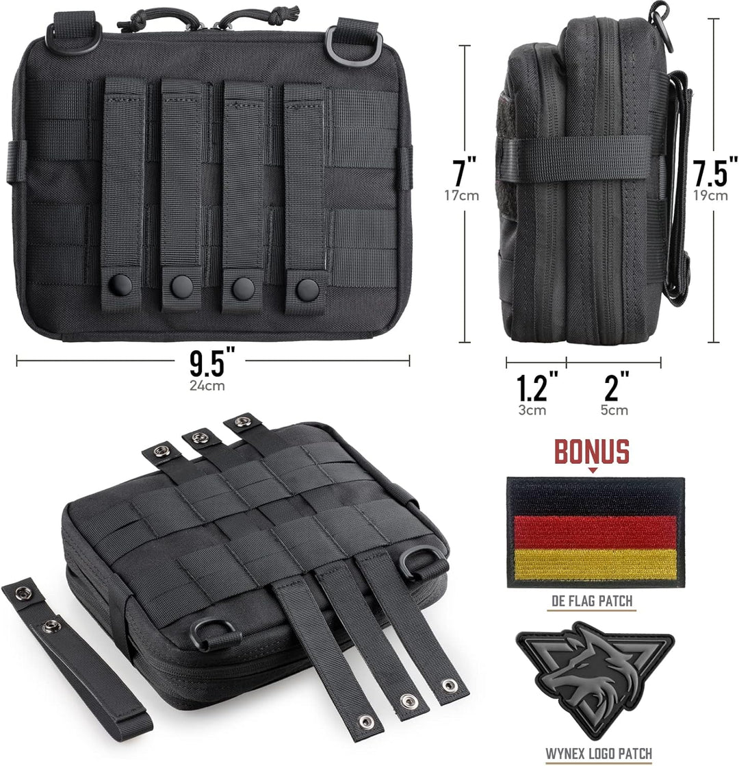 WYNEX Tactical Large Admin Pouch im Double Layer Design, Molle EDC EMT Utility Pouch mit Map Sleeve
