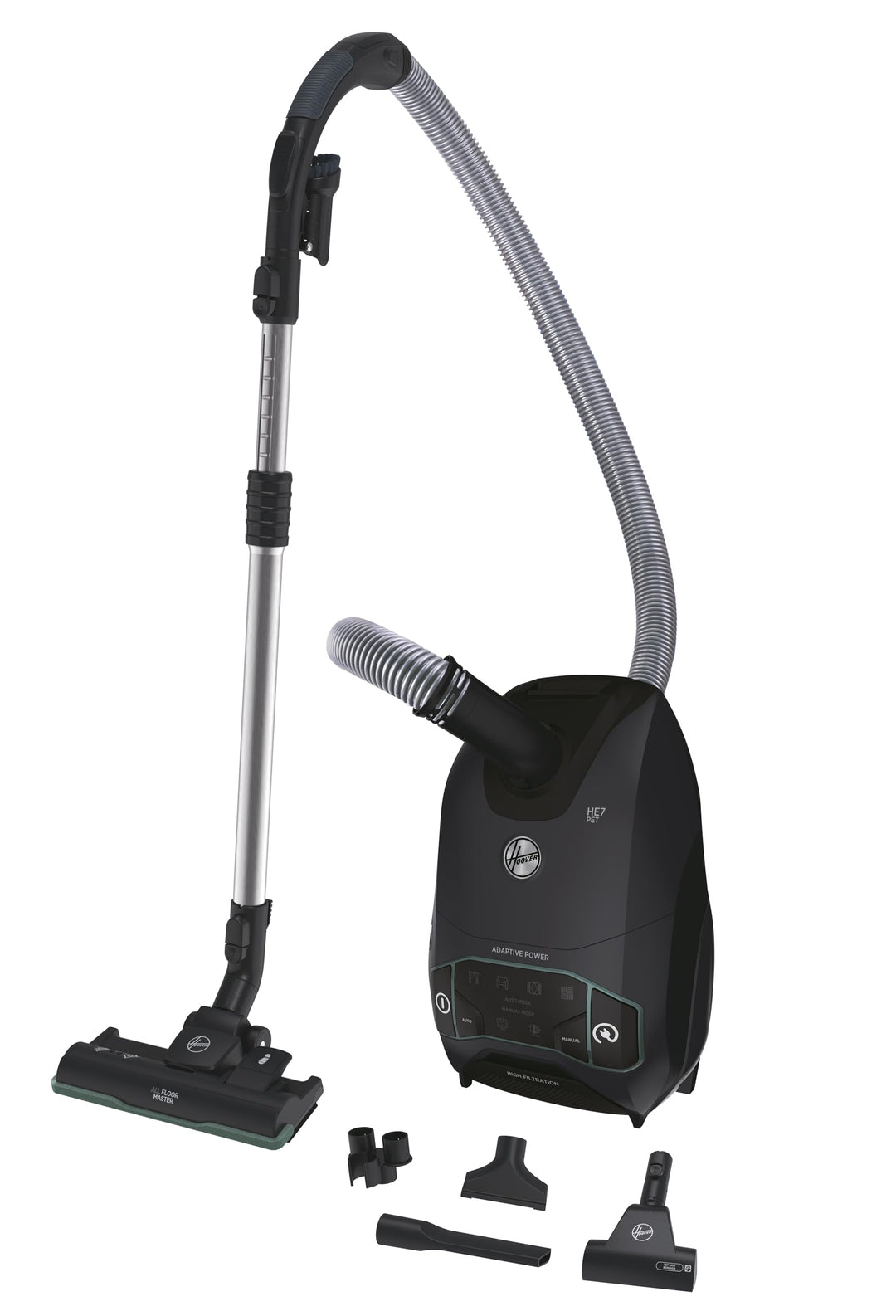 Hoover Bodenstaubsauger mit Beutel, Universal-Düse für alle Böden, extra leiser (66dBA) & kompakter