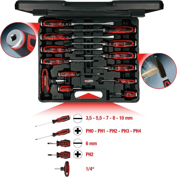 KS Tools 151.1150 ERGOTORQUEmax Schlagkappen-Schraubendreher-Satz, 13-tlg